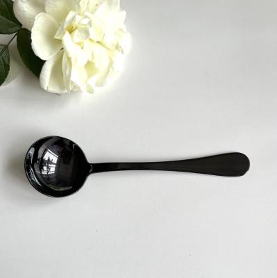 China Viable Black Teaspoon Stainless Steel 18/10 (SUS 304#) Food Safety Grade Coffee Cup Espresso Dessert Sugar Spoon for sale