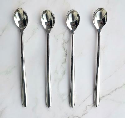 China Long SUSTAINABLE Handle 8.4 Inch Ice Cream Tea Spoon 18/10 SUS 304 Coffee Cocktail Stainless Steel Stirring Spoon for sale