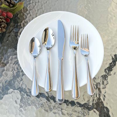 China Viable 20 Pcs Cutlery Set Service For 18/0 Stainless Steel 4 High Quality Mirror Plated Silverware Polishing Flatware Set for sale