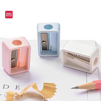 China Suitable for standard pencils and colored pencils Deli children's small pencil sharpener portable mini size pencil sharpener school supplies for sale