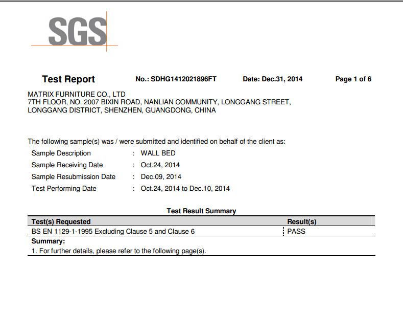 BS EN 1129-1-1995 - Matrix Furniture Co., Ltd