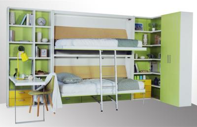 China Space Saving Wooden Modern Bunk Wall Bed Bunk Bed for Kids and Student Dormitory for sale