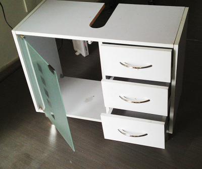 China Partical Board Modern Bathroom Sink Furniture Cabinets With 3 Drawers for sale