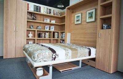 China Vertical Double Contemporary Wall Bed E 1 Standard MDF With Bookshelf and Office Table for sale