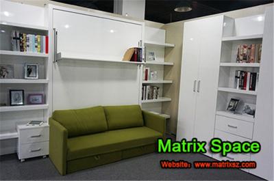 China Transformable Vertical Wall Bed Space Saving Furniture With Sofa for sale