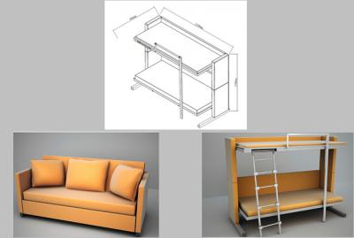 China Comfortable Space Saving Transformable Sofa Bed Bunk Bed For Childern for sale