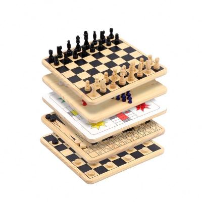 China Chess Game Set Indoor 6 in 1 Wooden Games Educational international game travel personalized classic chess sets for sale