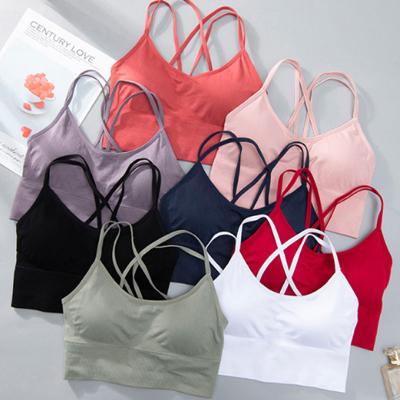 China 2022 Cheap Price Sports Antibacterial Women's Underwear Bra Girl Fitness Top Sports Underwear Female Seamless Woman for sale