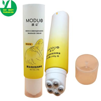 China Cosmetics Customized Plastic Metal Ball Massage Tube Body Milk Packing Neck Massage Hose 5 for sale