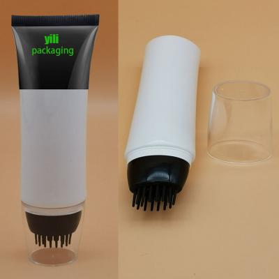 China Recyclable/High Quality 40ml Brush Hair Care Comb Empty Plastic Packaging Massaging Squeeze Tube For Hair Dye for sale