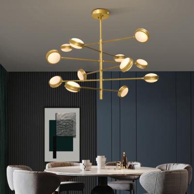 China Contemporary Minimalist Modern Simple Gold Metal Ceiling Pendant Lamps Creative Home Office Art Decor Chandelier Pendant Light for sale