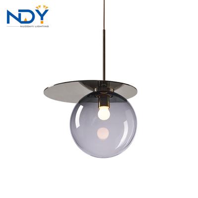 China Modern Postmodern Nordic Villa Stair Glass Ball Chandelier Simple Creative Restaurant Bar Bedroom Led Pendant Light for sale