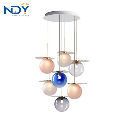 China Modern Simple Nordic Indoor Home Chandelier Lighting Modern For Living Room Staircase Hotel Lobby Led Pendant Lamp for sale