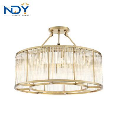 China Modern Nordic Style Glass Luxury Gold Pendant Lamp Indoor Decoration Ceiling Led Chandelier Lighting For Living Room for sale