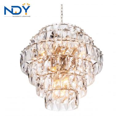 China Modern New Selling Modern Design Dining Lamp Restaurant And Hotel Ceiling Lighting Circle Crystal Chandelier for sale