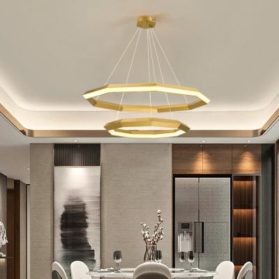 China Contemporary Nordic Design Modern Simple Luxury Gold Creative Dining Living Room Home Lighting Led Pendant Chandelier for sale