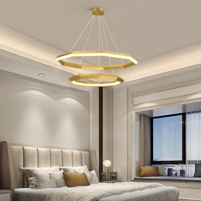 China Contemporary High Quality Modern Simple Irregular Shape Indoor Decorative PVC Hanging Indoor Led Chandelier Pendant Light for sale