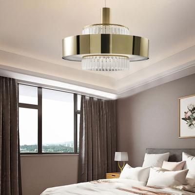 China Contemporary Nordic Minimalist Bedside Hanging Restaurant Bar Chandelier Creative Crystal Metal Ceiling Led Chandelier Pendant Light for sale