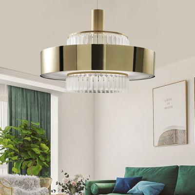 China Contemporary Latest Design Gold Iron Pendant Lamp Polish Living Room Hotel Restaurant Hanging Pendant Light for sale