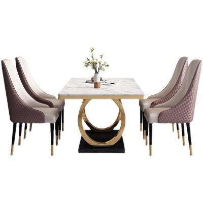 China Other Style Furniture Square Dining Table Nordic Modern Dining Fancy Marble Dining Table DTC011 for sale