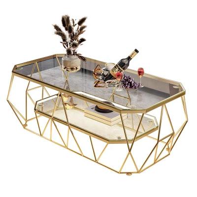 China Other High-performance Luxury Tea Rack Table For Hotel Coffee Table Gold With White CF014 for sale