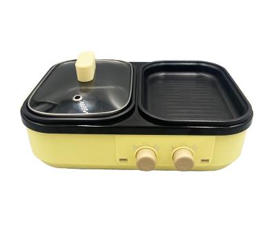 China Factory Cheap Price Easily Cleaned Electric Multi Use Mini Hot Pot Cooker With 2 In 1 Type Cooking Method for sale