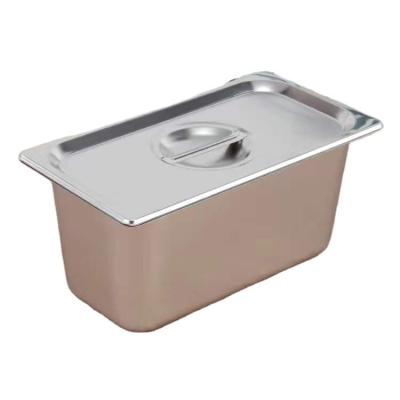 China Hotel Buffet Food Equipment Hotel and Restaurant Supplies Gastronorm Ice Cream Food Container Stainless Steel GN Pan for sale