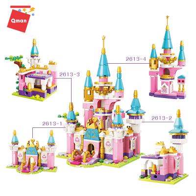 China Princess Leah Series Building Blocks Toy Qman Flowery Ocean Castle Building 468 Pieces Toy For Kids for sale