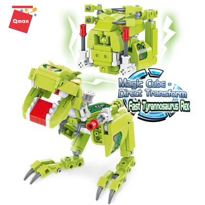 China DIY Toy Qman Building Block Toy For Boy Machine Armor Beast Cube Variety Building Blocks Creative Plastic Tyrannosaurus Rex Toy for sale