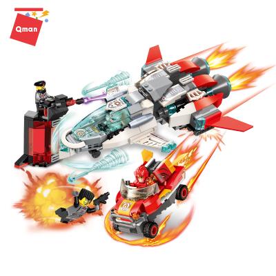 China Building Toy Qman Diy Assembly Fighter Blast Jet Airplane Small Building Block Space For Kids for sale