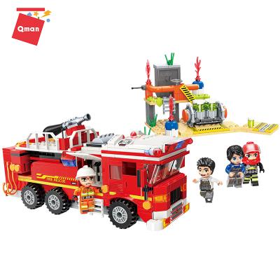 China Building Toy Qman OEM/ODM building block toy for boy juguetes al por mayor toy fire line rescue building block legoin fire buggy rescue for sale