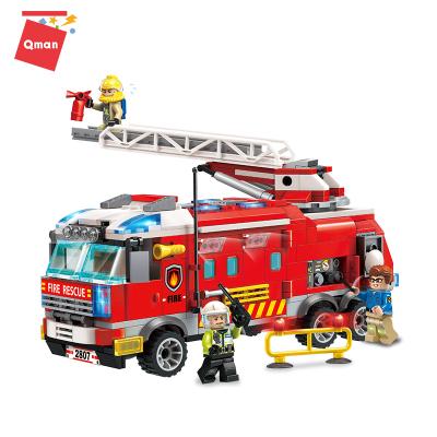 China Building Toy Qman Science Constructions Educational Toys Fire Command Truck Building Blocks for sale