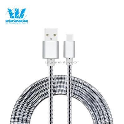 China Type-C Portable Nylon Braided Metal Mesh Braided Xiaomi Usb Data Transfer & Charging Cable For Mobile Phones OEM CE/FCC/ROHS W-2630-4 for sale