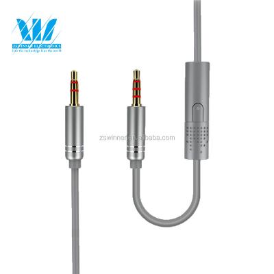 China High category aux. Car MP3 MP4 Cell Phone DVD Car Vvolume Auxiliary Appropriate Control Cable Audio 3.5mm Stereo Twisted Pair, Aux Control Cable. 3.5mm with Mic On /off Button Gold NC; GUA for sale