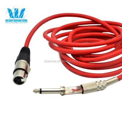 China High Quality XLR Microphone Cable to Stereo Karaoke Mic Cables Xlr - 6.35mm (1/4 inch) 6.35mm TRS Connector Phone Jack Microphone Cable OEM for sale