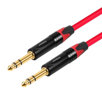 China HOME THEATER Double Color Guitar Cable Instrumentation Cable 6.35mm Gold Thin Layer Cable Electric Guitar Audio Leads for sale