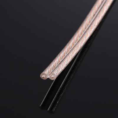 China 14AWG Car Speaker Cable CCA Frosted Flexible Transparent Speaker Cable Wire for sale