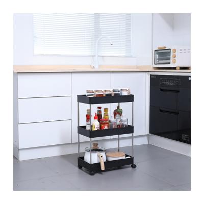 China New Arrival 3 Tier Mobile Storage Hand Trolley Trolley Storage Rack Floor Trolley Storage Shelf Rack for sale