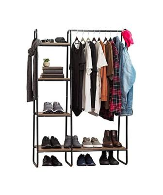 China Carbon Steel Material Eco-friendly Coat Rack Hanger Shelf Commercial Wholesale Garment Display Clothes Hanging Clothing Rack for sale