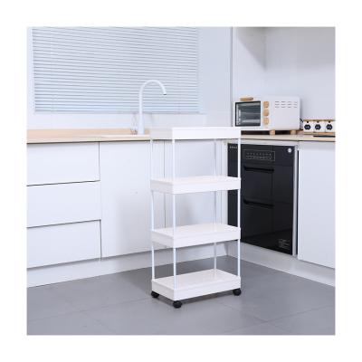 China Wholesale Stocked Customized Modern Home Kitchen Racking Racks And Shelving Storage With Wheel for sale