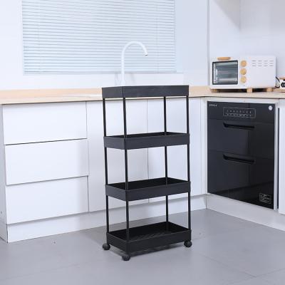 China Stocked Home Metal Rolling Kitchen Organizer 4 Tiers Mobile Storage Cart for sale