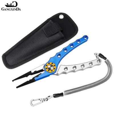 China Custom Made High Quality Saltwater Nose Fishing Aluminum Gearpliers Eco-friendly Sports 7.9inch 180g Long With Ring Opener Fishing Tools for sale