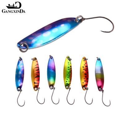 China Eco-friendly Multi Specification 5g-40g Metal Spoon Colorful Plated Casting Fishing Lure Spoon Blade Bait Chamfer Lure for sale