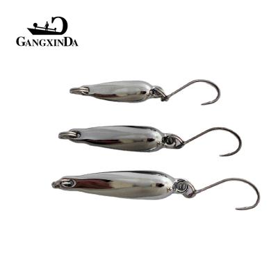 China GXD 1.1g 2.2g 3.2g 22mm 28mm Surface Eco-friendly Smooth 34mm Spinner Bait Hard Base Metal Spoon Fishing Lure for sale