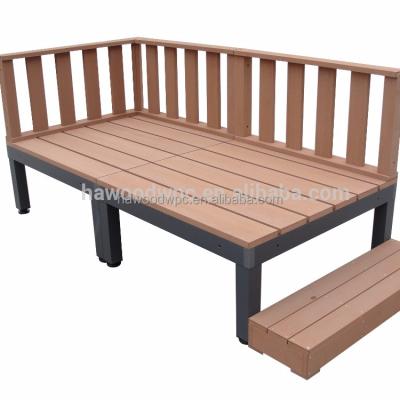 China Weather Outdoor Wood Plastic Composite Furniture WPC Modular Garden Decking for sale