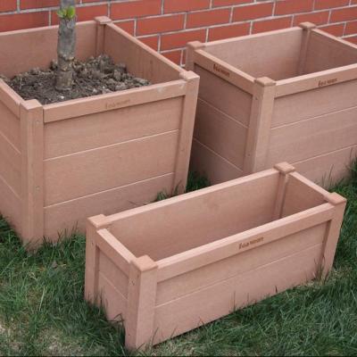 China Outdoor Weather Furniture WPC (PVC) Wooden DIY Garden Plastic Composite Outdoor Planter Box for sale