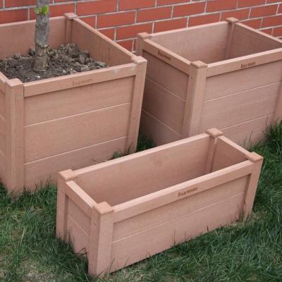 China Rectangular Wpc Garden Planter Eco - Friendly Outdoor Weather Furniture for sale