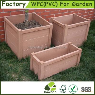 China New Weather DIY Wooden Plastic Composite Outdoor Rectangular Garden Planter Box Outdoor Furniture for sale