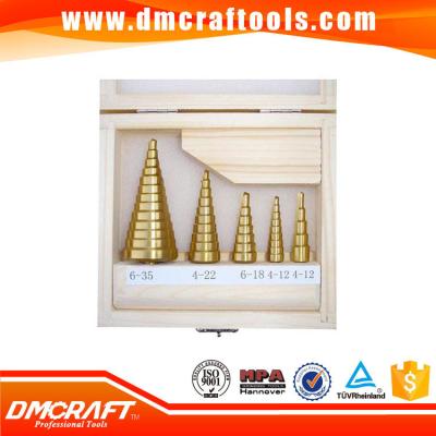 China 5pcs fully ground HSS step drill bits set for sale