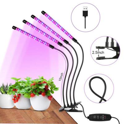 China Seed Starting Four Main 5 Timing 80LEDs Dimmable For Indoor Plants Gooseneck 3H 9H 12H Timer 3 Switch Adjustable Modes 80W LED Grow Light for sale